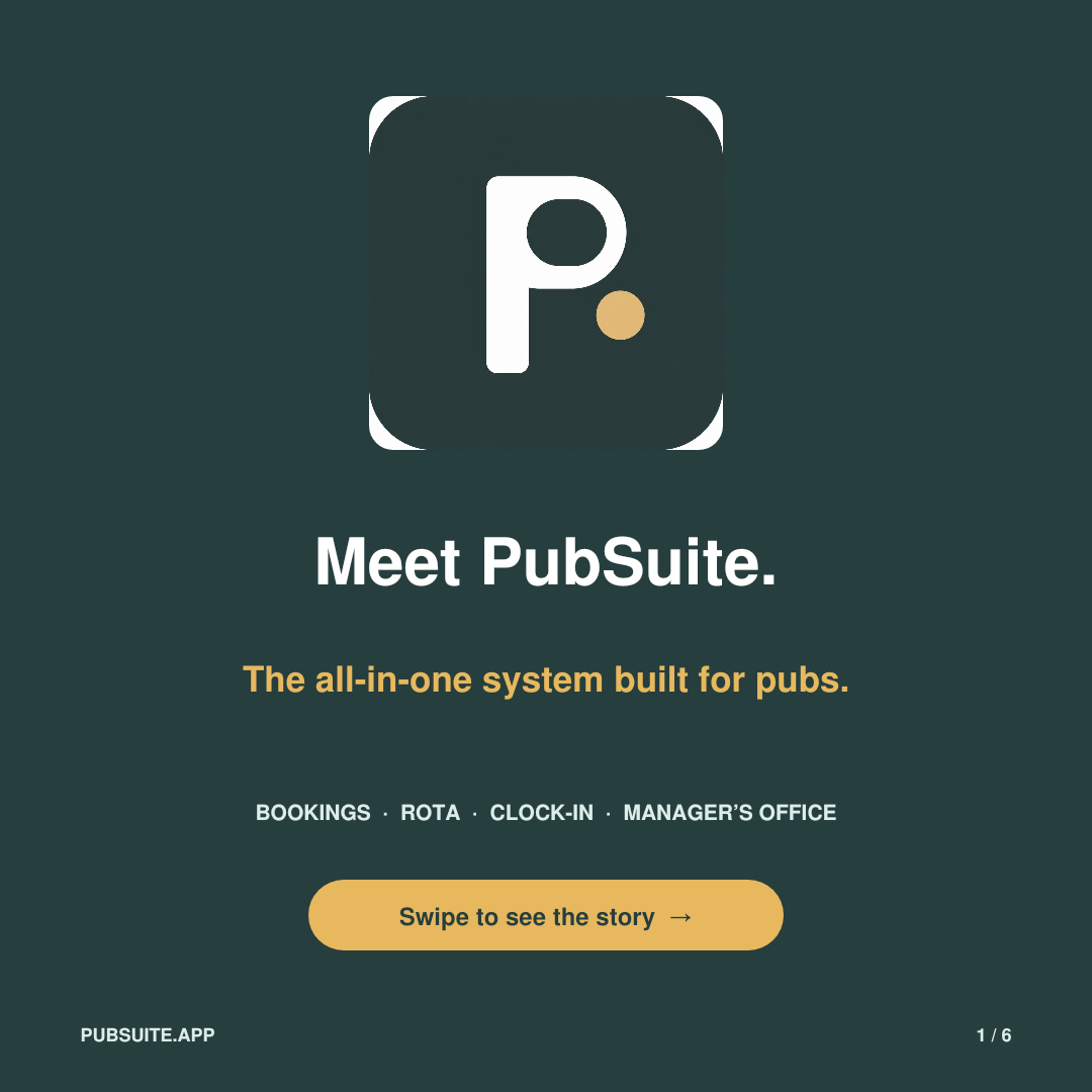Meet PubSuite. The all-in-one system built for pubs.